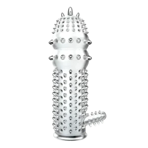 Funda texturizada transparente para pene