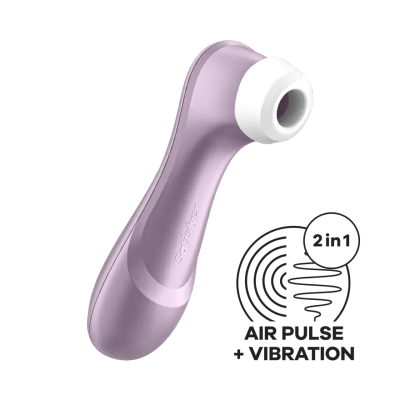 satisfyer pro 2 violet airpulse front view with icon