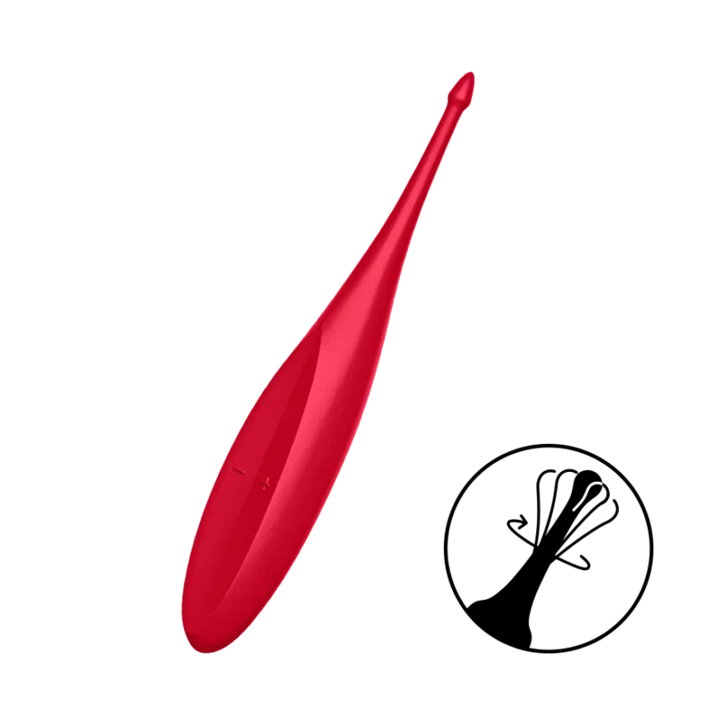 satisfyer twirling fun red finger vibrator front view copia