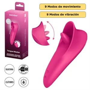 Tongue Master Estimulador con forma de Lengua Color Rosa USB