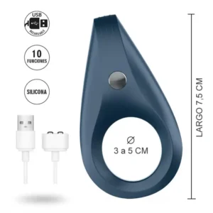 Satisfyer 1 Anillo estrecho con 10 velocidades de vibracion y carga usb