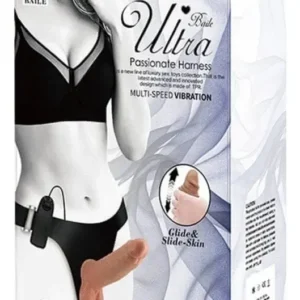 Arnes Dildo Vibrador Control Ajustable Doble Estimulacion Negro