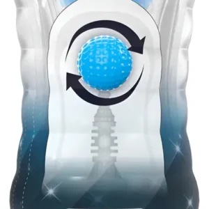Masturbador Masculino Texturado Con Rolling Ball Internas Color Transparente