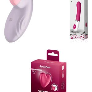 Kit Placer Absoluto: Succionador Cutie Heart Rojo + Vibrador Tropical Tip Lavanda + Punto G Daniel 30 Funciones